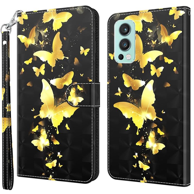 Housse OnePlus Nord 2 5G Papillons Jaunes