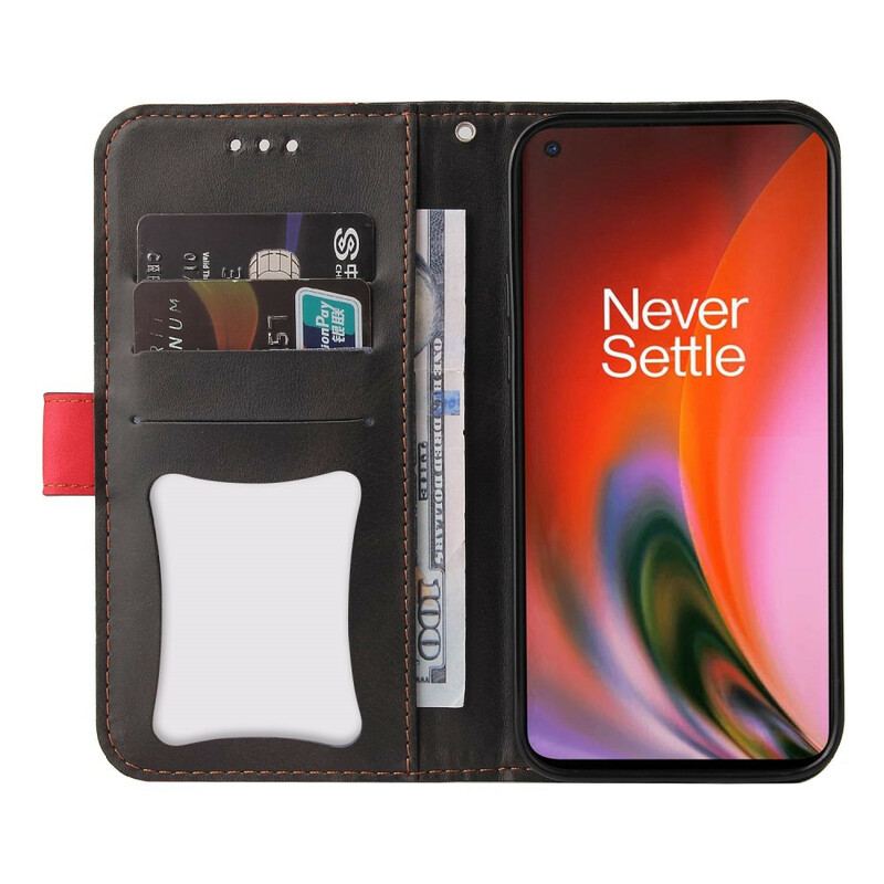 Housse OnePlus Nord 2 5G Simili Cuir Bicolore Coloré
