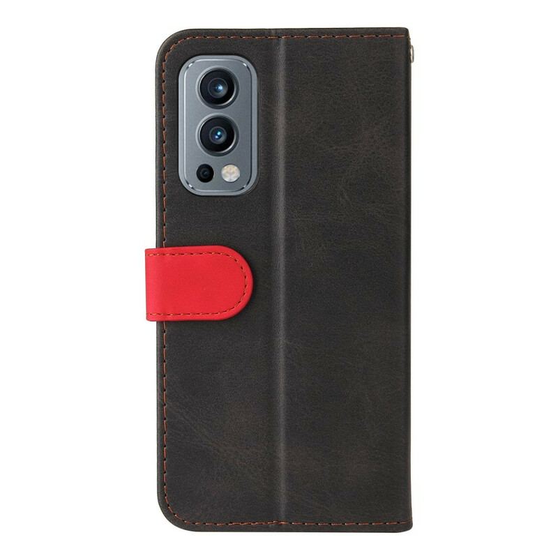 Housse OnePlus Nord 2 5G Simili Cuir Bicolore Coloré