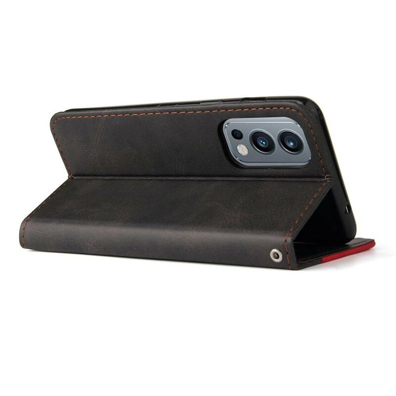 Housse OnePlus Nord 2 5G Simili Cuir Bicolore Coloré