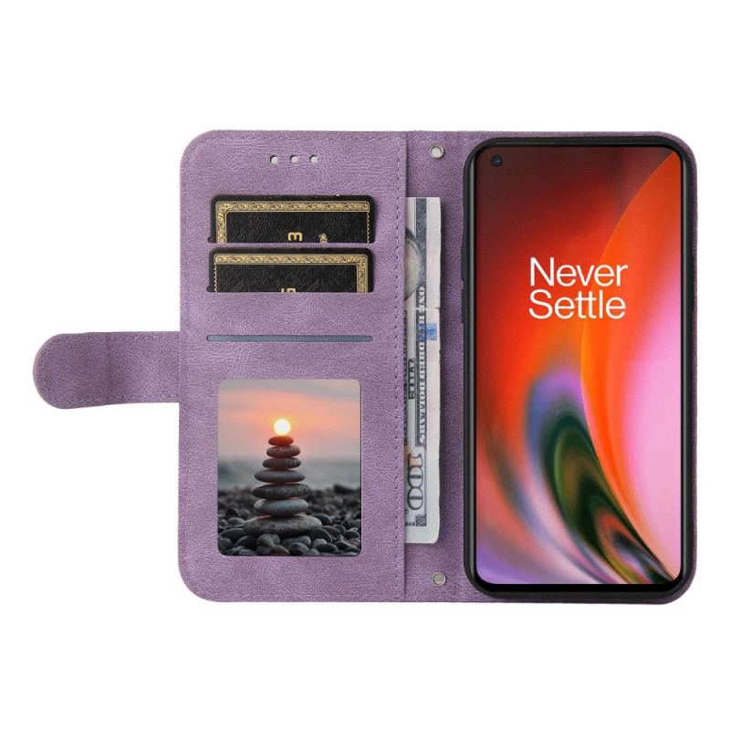Housse OnePlus Nord 2 5G Simili Cuir Rivet et Lanière