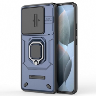 Coque Poco X6 Pro 5G Ring Résistante avec Protecteur Objectif Coulissant
