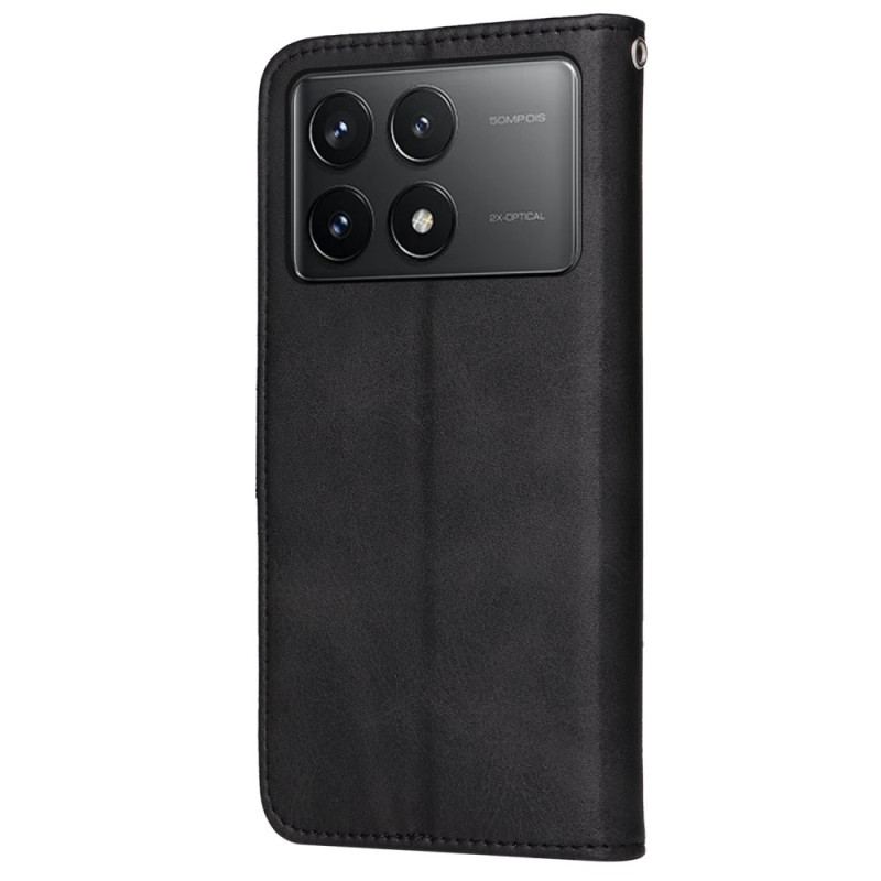 Housse Poco X6 Pro 5G Simili Cuir Uni à Lanière