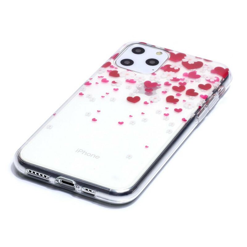 Coque iPhone 11 Pro Pluie de Coeurs
