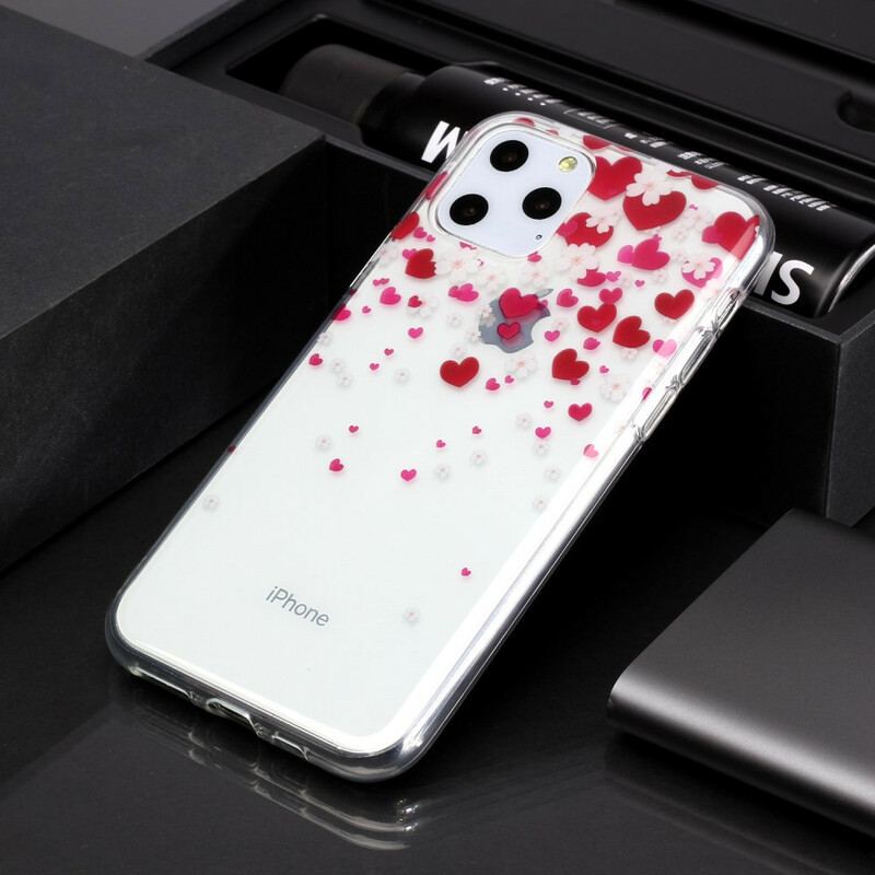 Coque iPhone 11 Pro Pluie de Coeurs