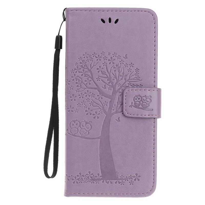 Housse iPhone 11 Pro Arbre et Hiboux à Lanière
