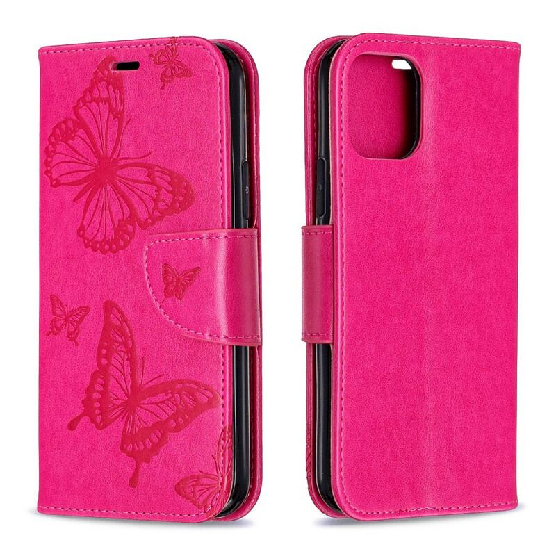 Housse iPhone 11 Pro Papillons Imprimés à Lanière