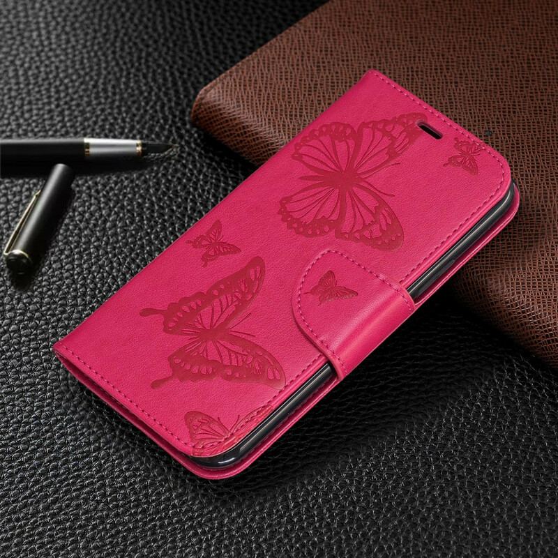 Housse iPhone 11 Pro Papillons Imprimés à Lanière