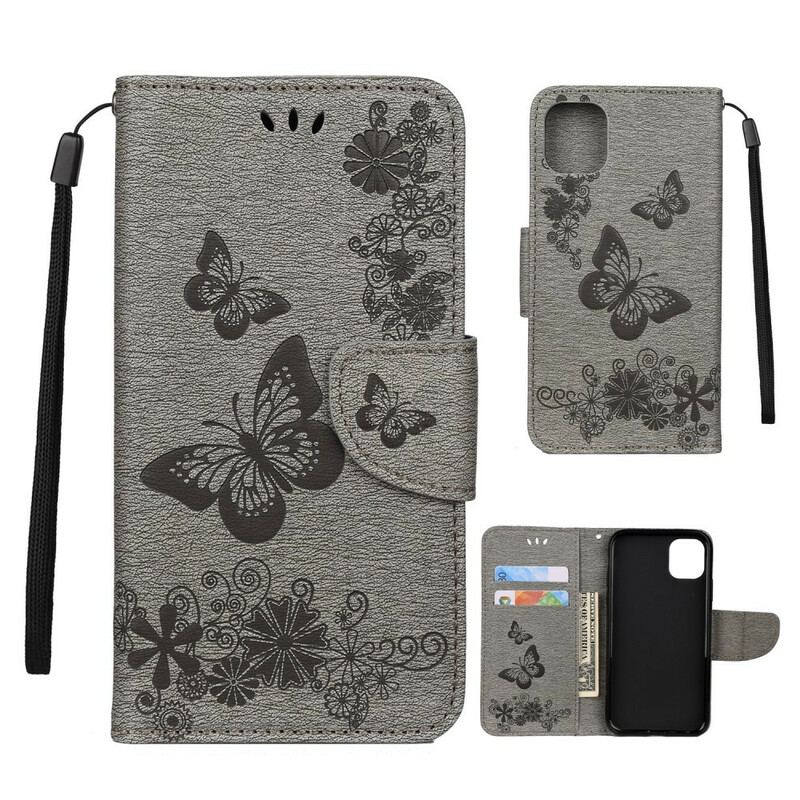 Housse iPhone 11 Pro Splendides Papillons à Lanière