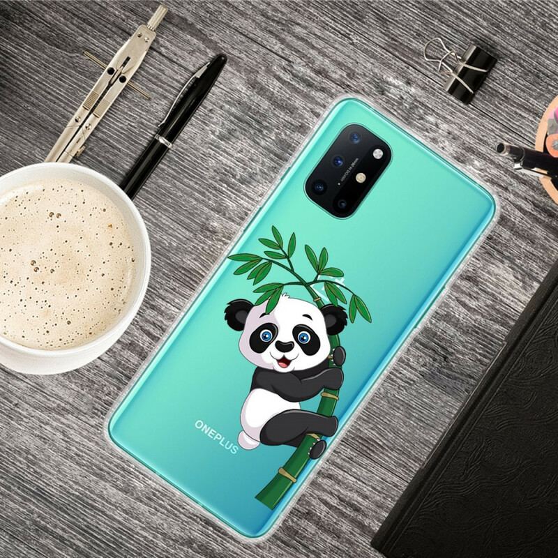 Coque OnePlus 8T Transparente Panda Sur Le Bambou