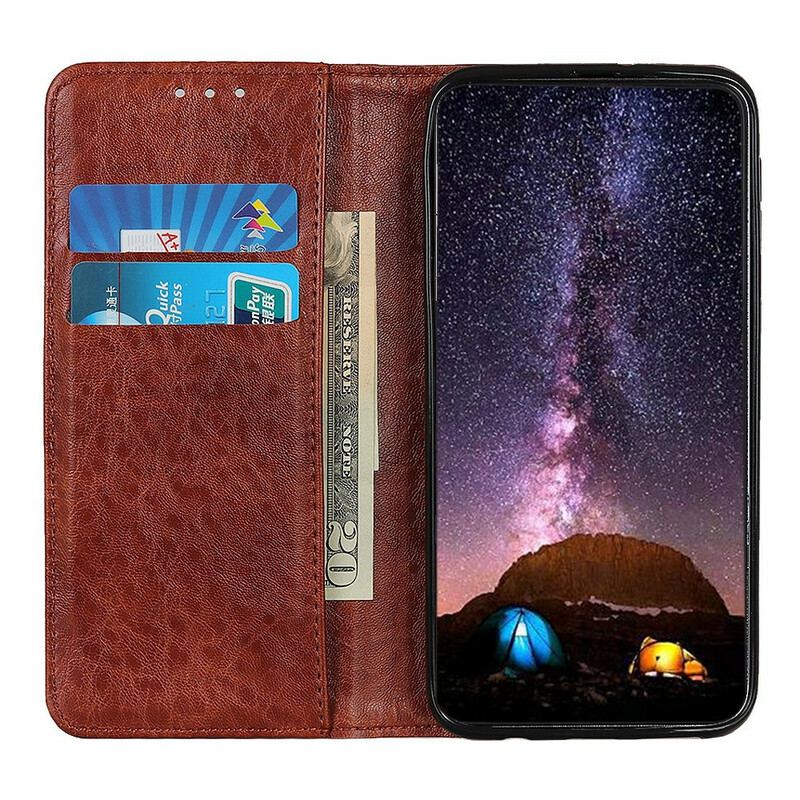 Flip Cover OnePlus 8T Cuir Litchi Fendu Élégance