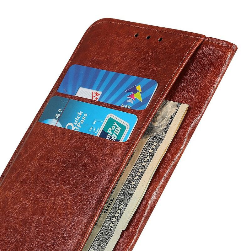 Flip Cover OnePlus 8T Cuir Litchi Fendu Élégance