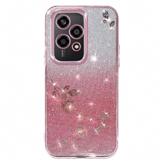 Coque Honor 200 Lite Fleurs et Strass KADEM
