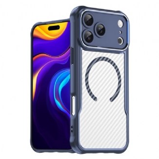 Coque iPhone 17 Pro Max Compatible MagSafe Fibre Carbone Translucide