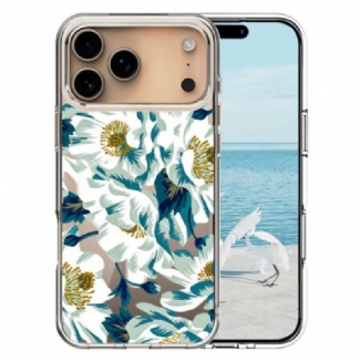 Coque iPhone 17 Pro Max Compatible MagSafe Fleurs Blanches