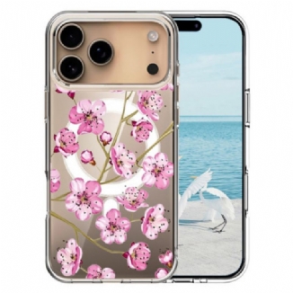 Coque iPhone 17 Pro Max Compatible MagSafe Fleurs Roses