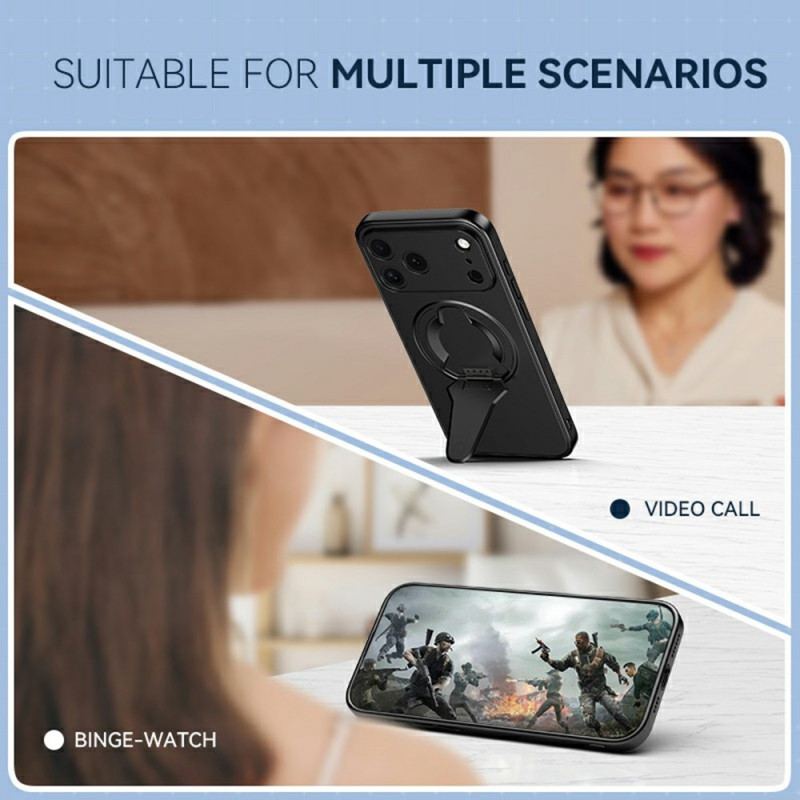 Coque iPhone 17 Pro Max MagSafe Effet Métal Support Intégré