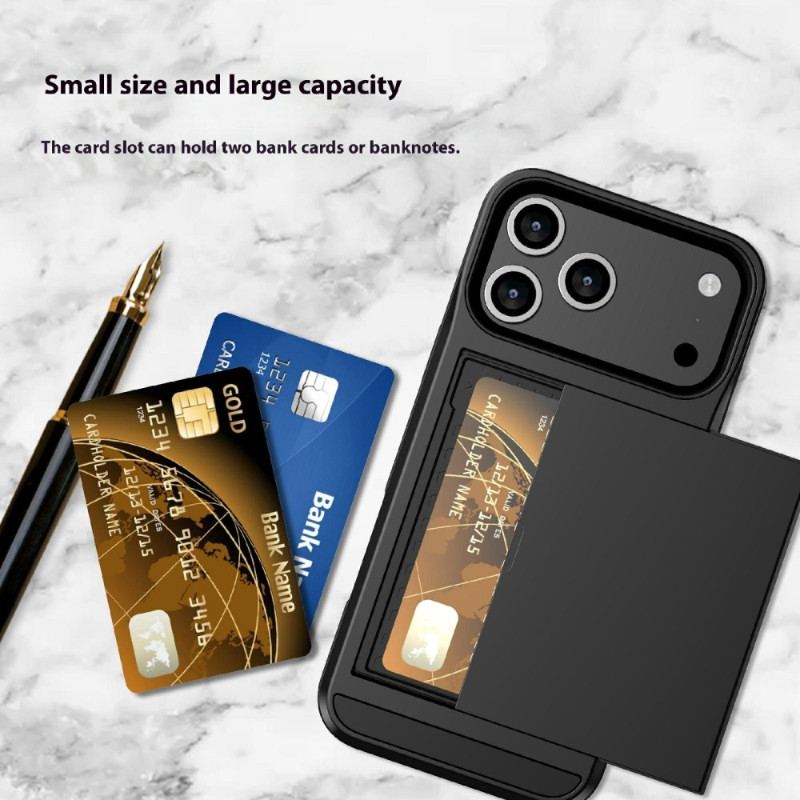 Coque iPhone 17 Pro Max Porte-Cartes Coulissant