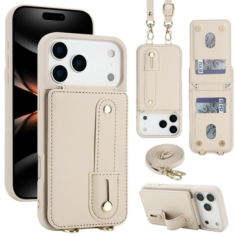 Coque iPhone 17 Pro Max Porte-Cartes et Bandoulière