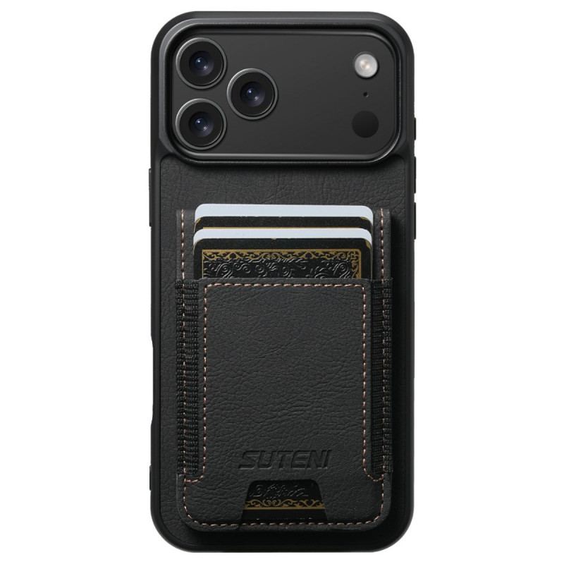 Coque iPhone 17 Pro Max Porte-Cartes et Support Look Rétro