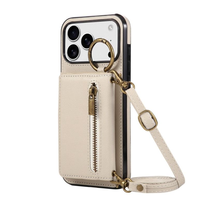 Coque iPhone 17 Pro Max Portefeuille et Bandoulière