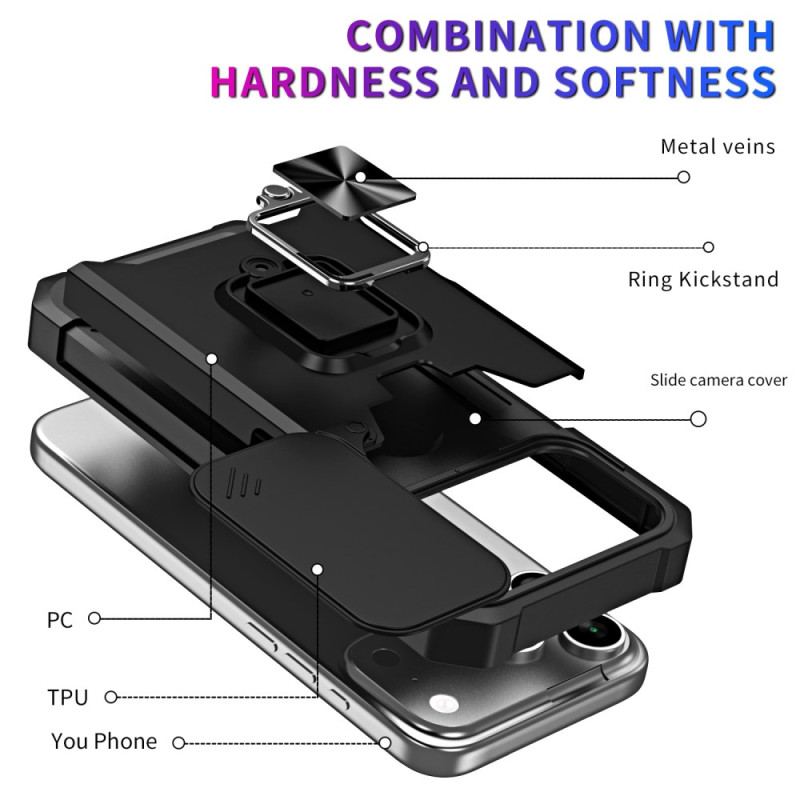 Coque iPhone 17 Pro Max Robuste Support et Couvercle Coulissant