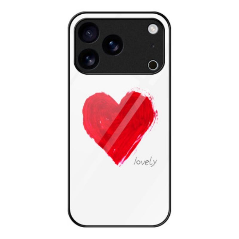 Coque iPhone 17 Pro Max Verre Trempé Coeur Rouge