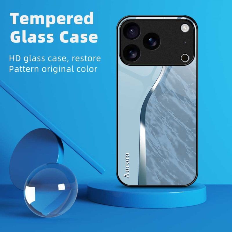 Coque iPhone 17 Pro Max Verre Trempé Design Bleu Clair