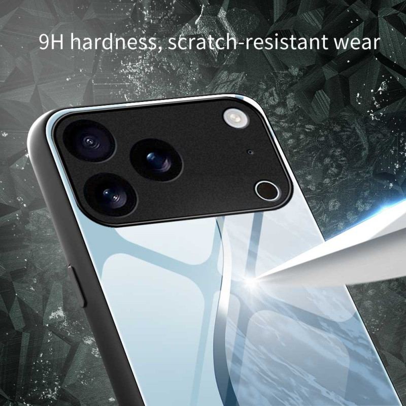 Coque iPhone 17 Pro Max Verre Trempé Design Bleu Clair