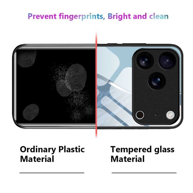 Coque iPhone 17 Pro Max Verre Trempé Design Bleu Clair