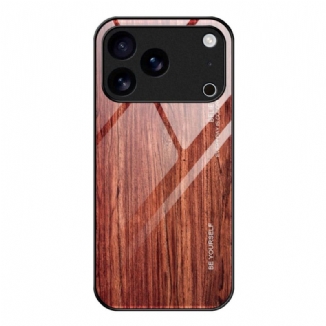 Coque iPhone 17 Pro Max Verre Trempé Effet Bois