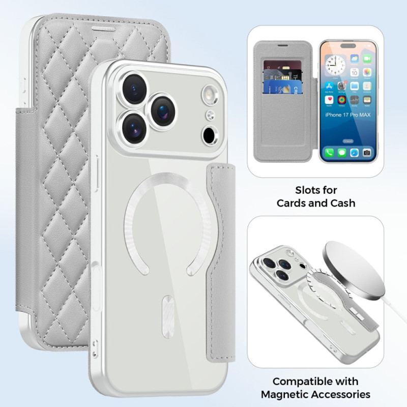 Flip Cover iPhone 17 Pro Max Compatible MagSafe Matelassée