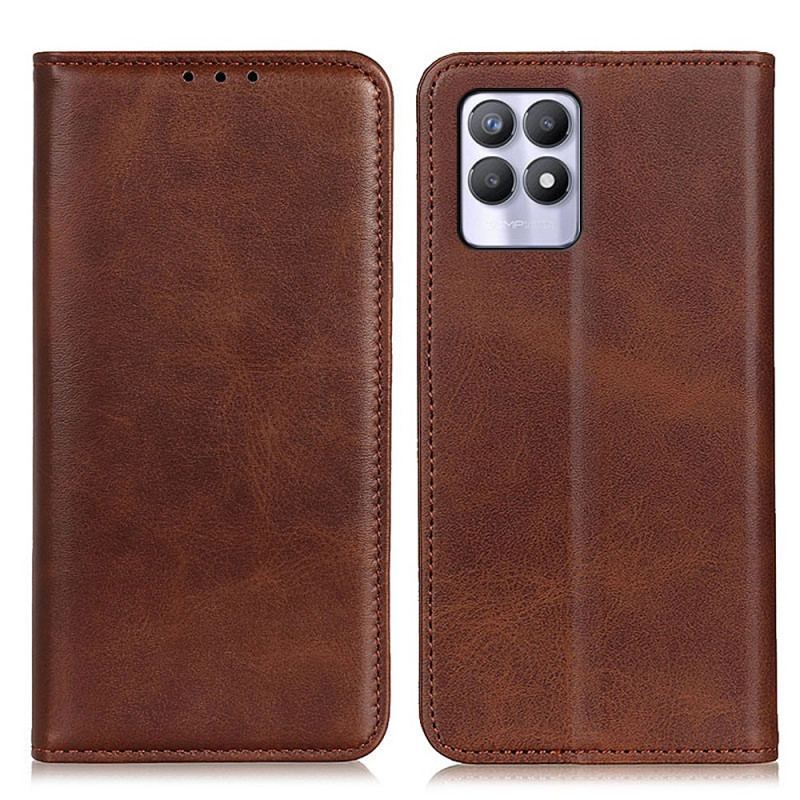 Flip Cover Realme 8i Cuir Fendu Élégance