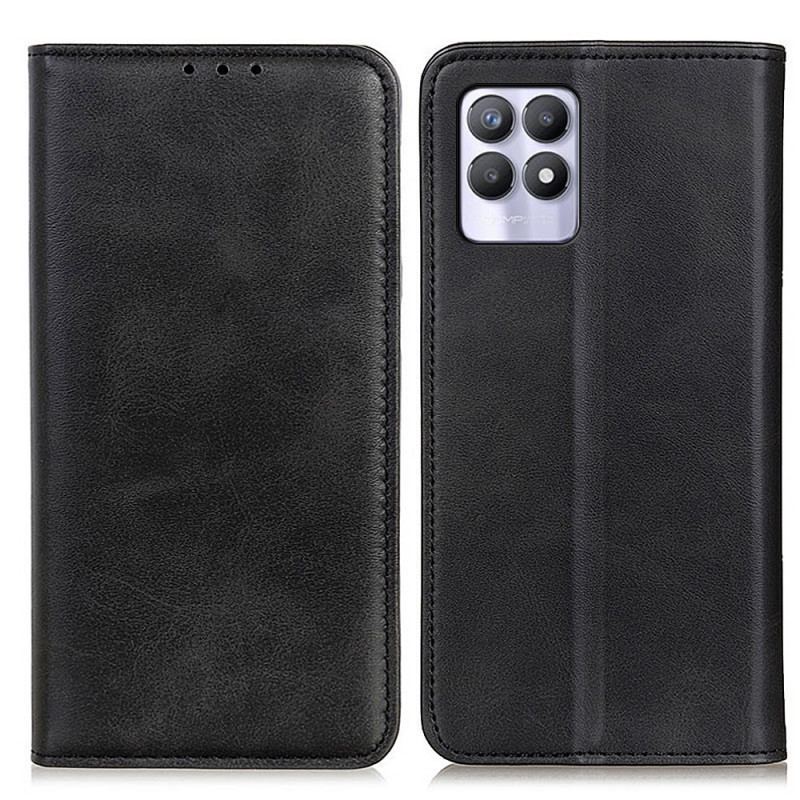 Flip Cover Realme 8i Cuir Fendu Élégance