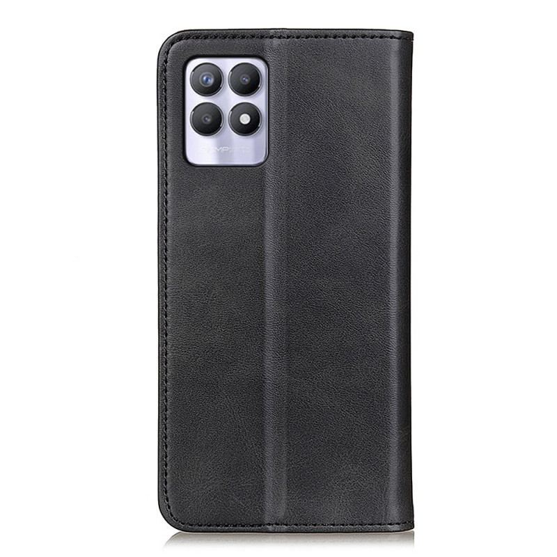 Flip Cover Realme 8i Cuir Fendu Élégance