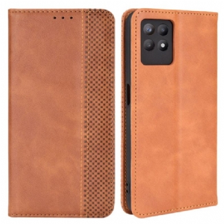 Flip Cover Realme 8i Effet Cuir Vintage Stylisé