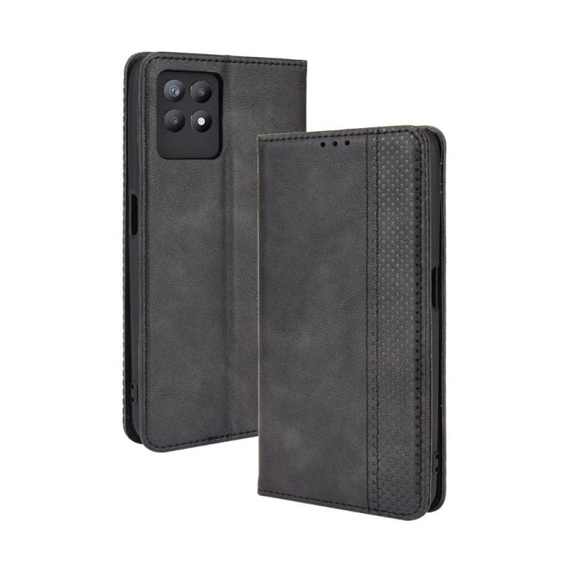 Flip Cover Realme 8i Effet Cuir Vintage Stylisé