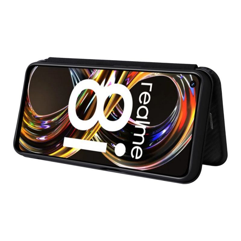 Flip Cover Realme 8i Fibre Carbone