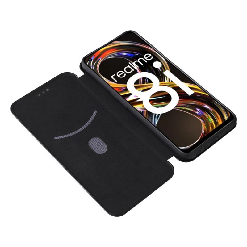 Flip Cover Realme 8i Fibre Carbone