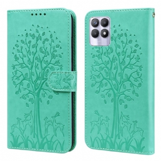 Housse Realme 8i Arbre et Cerfs