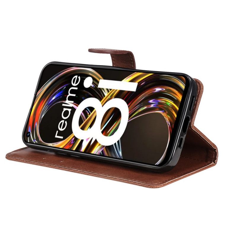 Housse Realme 8i Effet Cuir à Lanière