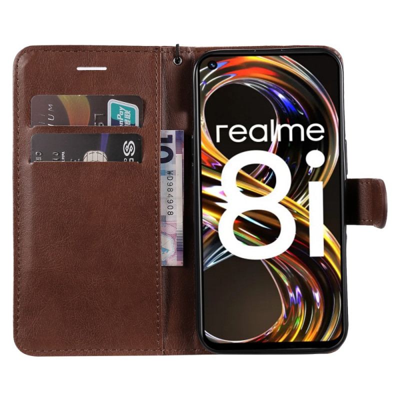 Housse Realme 8i Effet Cuir à Lanière