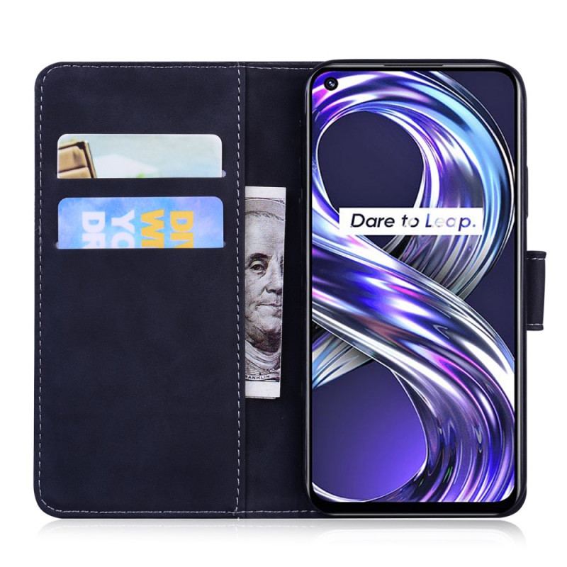 Housse Realme 8i Effet Cuir Monochrome