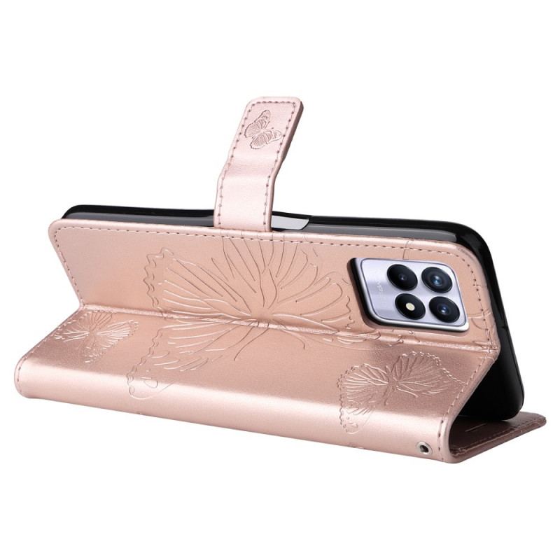 Housse Realme 8i Papillons Géants à Lanière