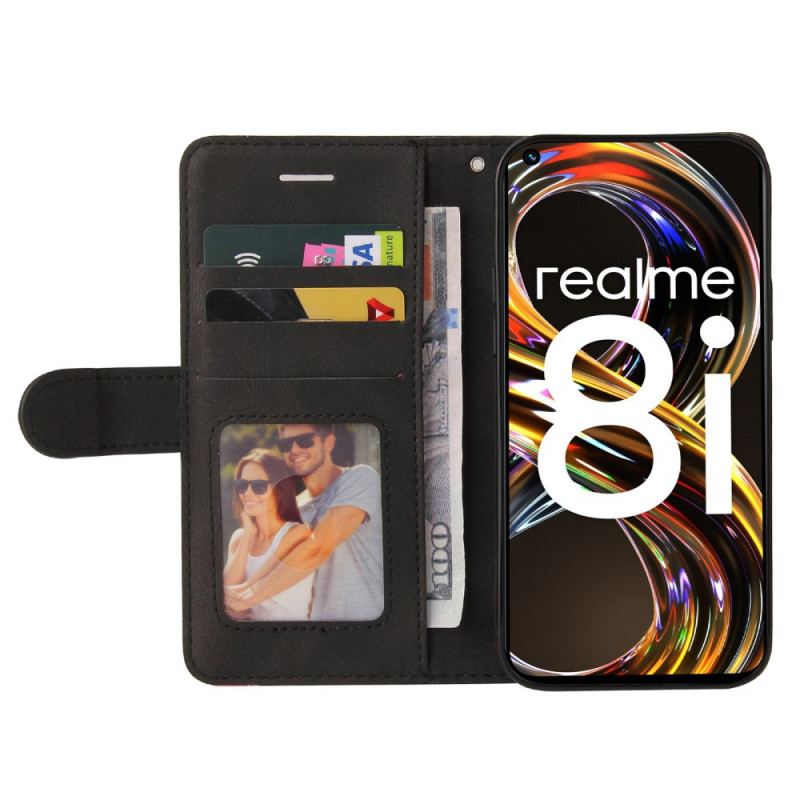 Housse Realme 8i Simili Cuir Bicolore Signature