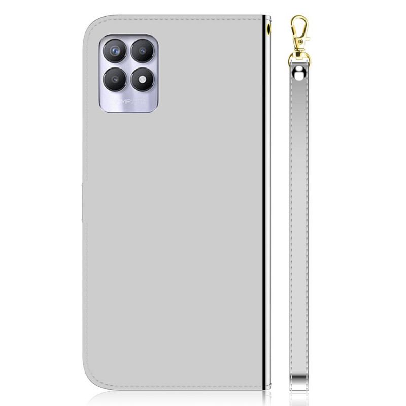 Housse Realme 8i Simili Cuir Couverture Miroir