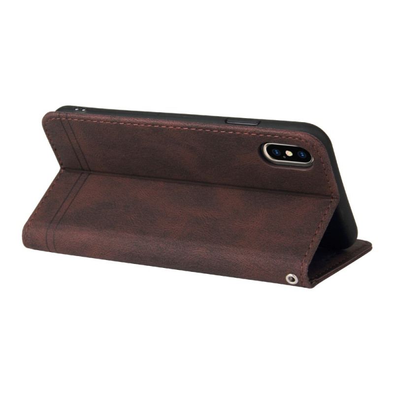 Housse Realme 8i Simili Cuir Rivet et Lanière