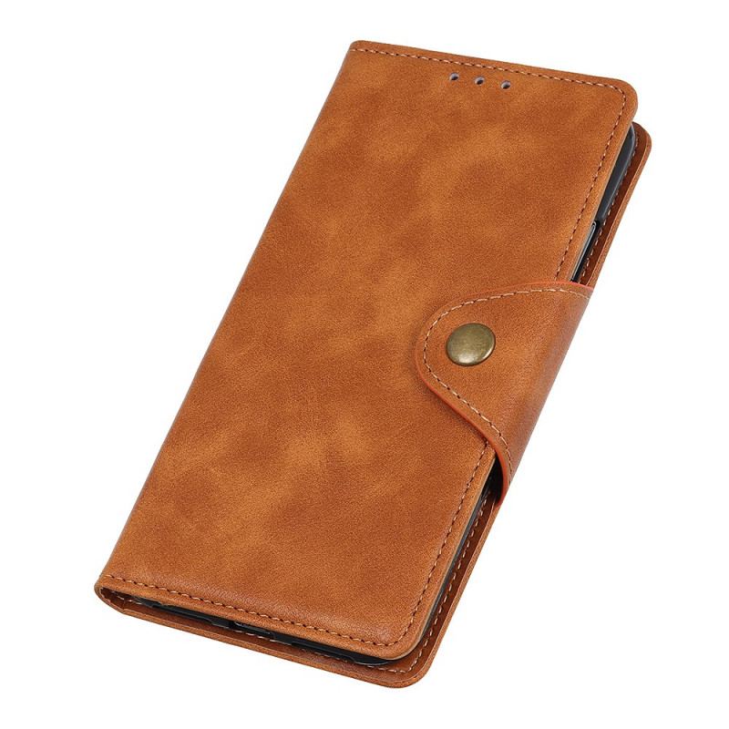 Housse Realme 8i Simili Cuir Vintage et Bouton