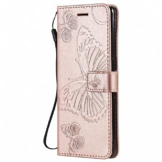 Housse Oppo Find X3 Neo Papillons et Rabat Oblique