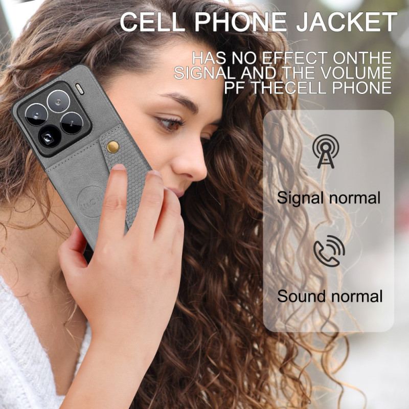 Coque Xiaomi 15 Pro Effet Cuir Porte-Cartes